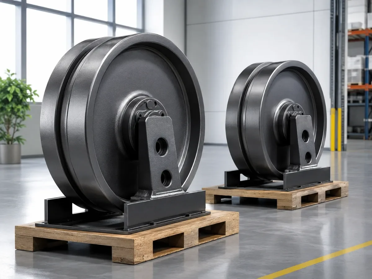 Undercarriage idler components prepared for industrial supply