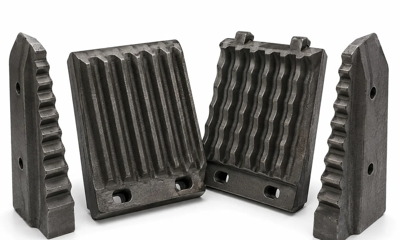 Jaw plates and crusher wear components