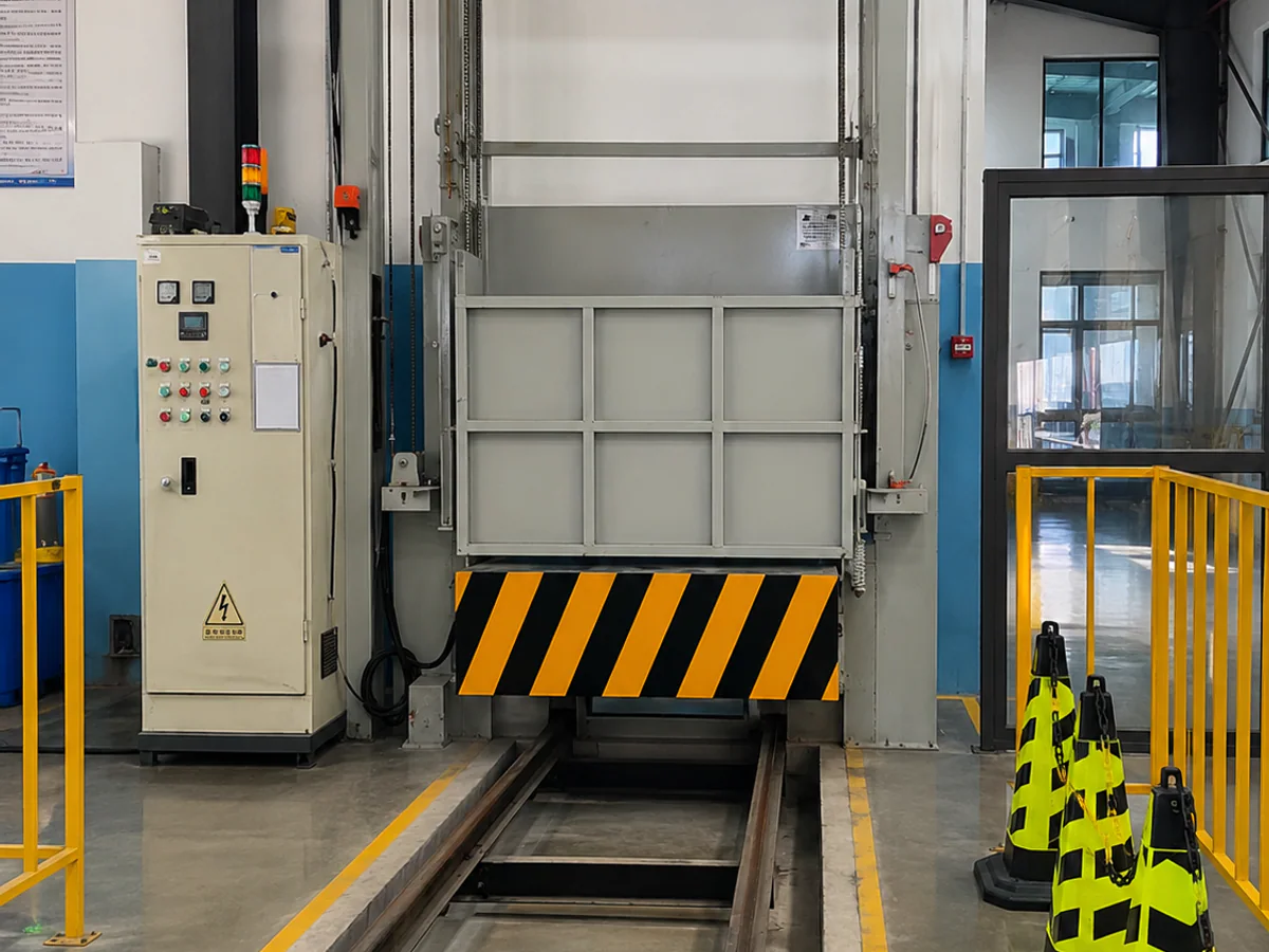Rail-guided heat-treatment furnace at a manufacturing base
