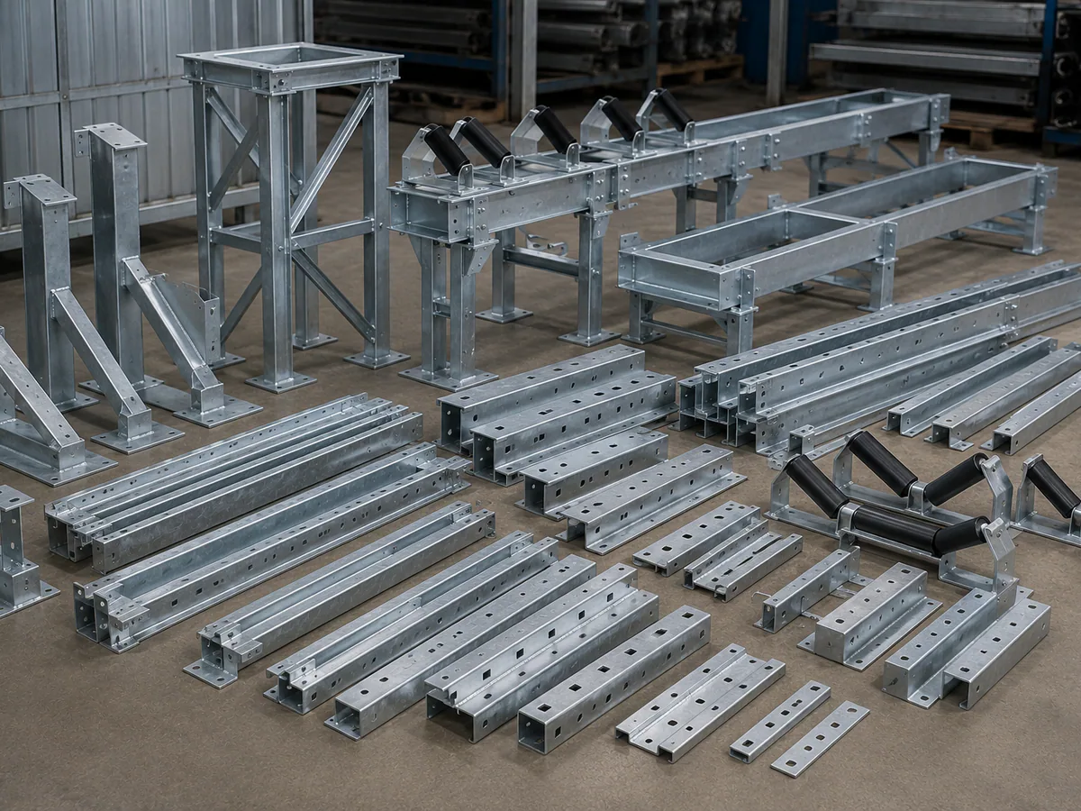 Fabricated conveyor supports and structural components