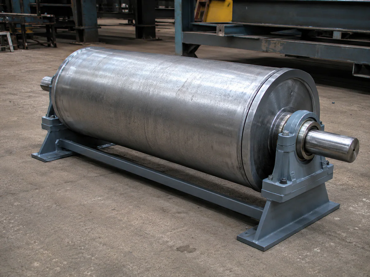 Conveyor take-up pulley mounted in a support frame
