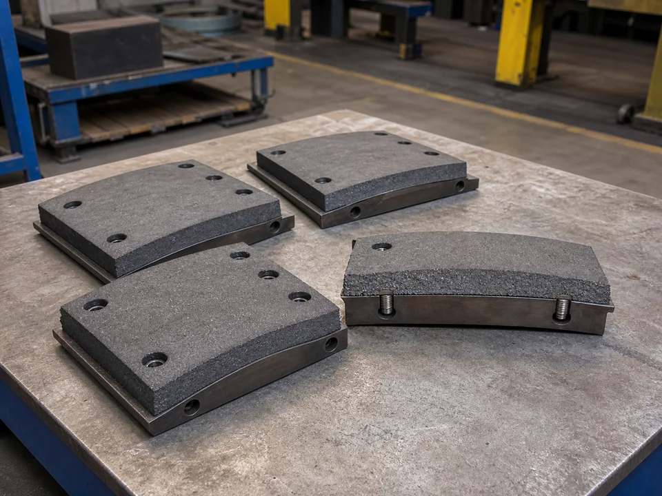Composite wear liner samples showing backing and functional wear layers