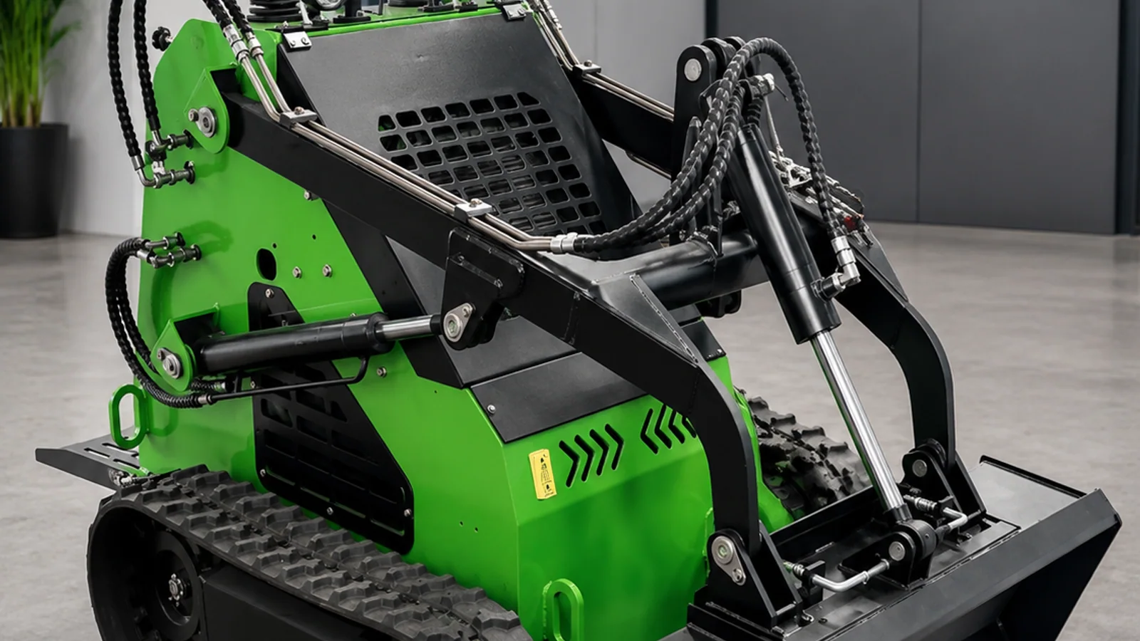 Compact tracked skid steer loader shown for working-duty review