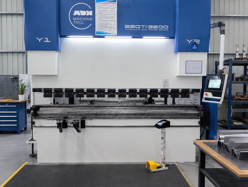 CNC press brake prepared for drawing-defined plate and sheet forming