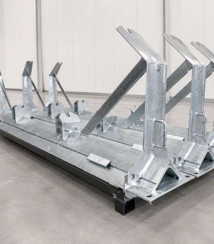 Galvanized welded support frame manufactured to a project definition